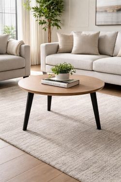 31.5" Round Coffee Table, Modern Living Room Center Table with MDF Top H-5