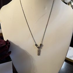 .925 Silver, Opal & Zirconium Necklace & Charm 
