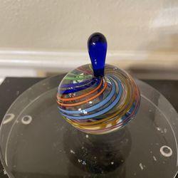 Hand Blown Glass Perfume Bottle 2.75”T