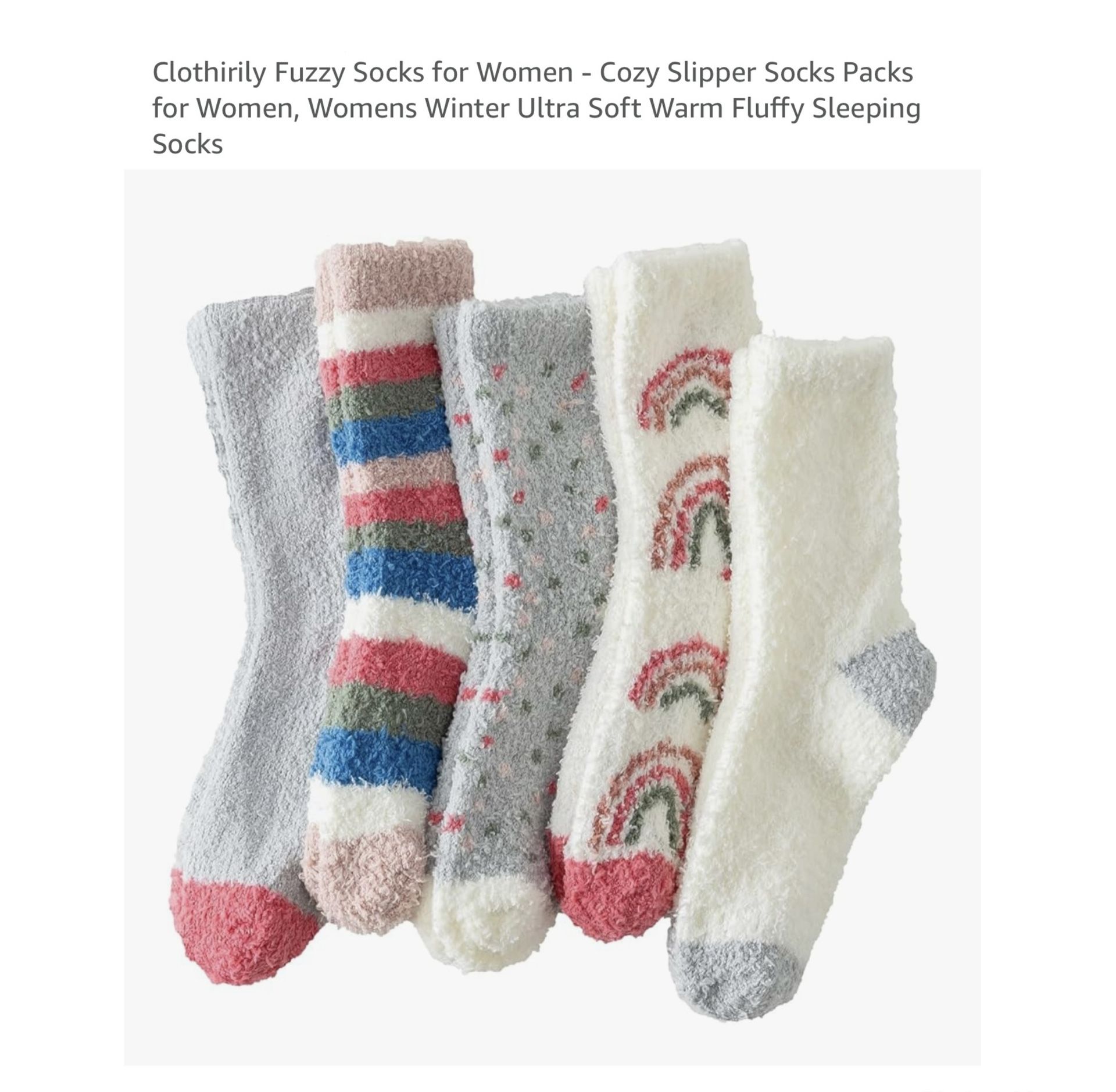 Brand new 5 Pairs Clothirily Fuzzy Socks for Women - Cozy Slipper Socks Packs for Women, Womens Winter Ultra Soft Warm Fluffy Sleeping Socks Whitesto