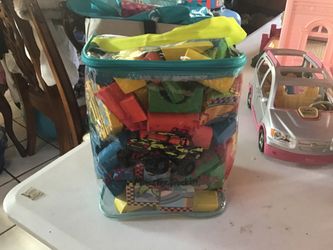 Large bag of wooden blocks