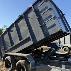 New 8x4x12 Scissor Lift Hydraulic Dump Trailer With Tarp  💎