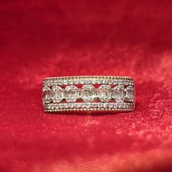 10k Yellow Gold Diamond Round Baguette Ring 0.50ctw 