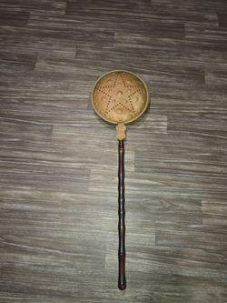 Antique Brass Bed Warmer with Star Motif