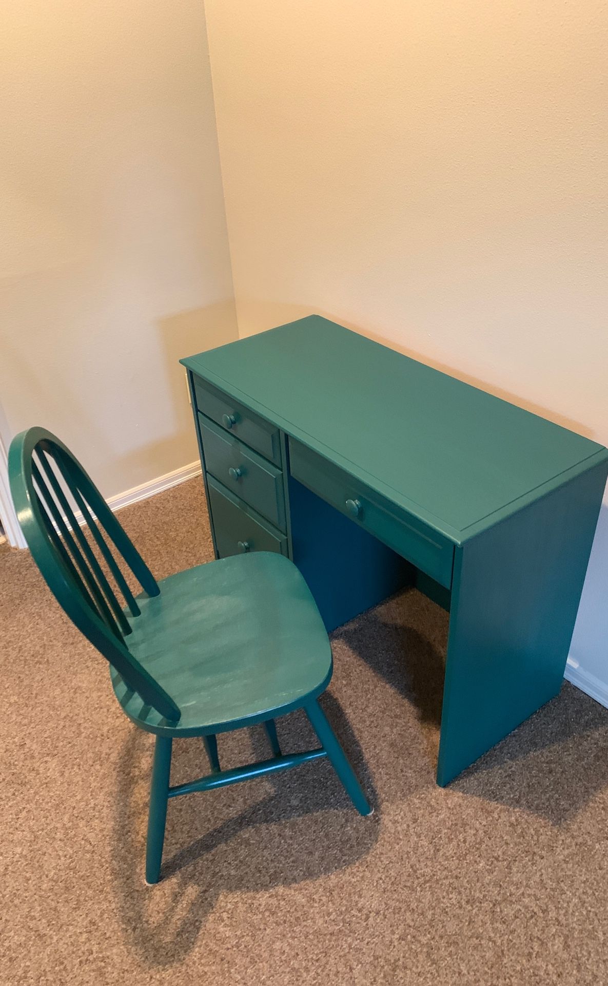 Small wood desk and matching chair