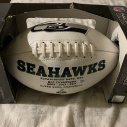 Signed Seahawks football