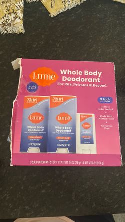 New Lume Whole Body Deodorant 3-Pack 2x2.6 Oz and 1x0.5 Oz Set