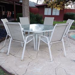 Hexagonal 6-Sided Patio Dining Table with 6 Chairs