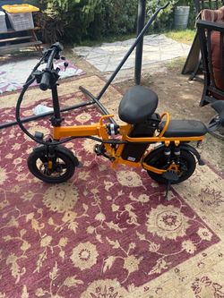Folding Electric Bike Orange Frame Fat Tire