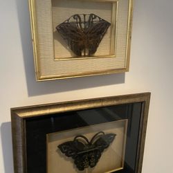 vintage butterfly iron metal print