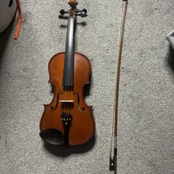 Violin And Bow Set And Blue Case