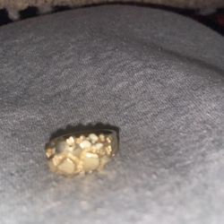 Men Gold Nugget 14K Size 8.5