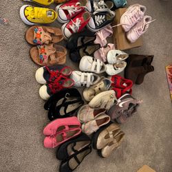 Lot of 22 Toddler Shoes Sizes 2 Through 6