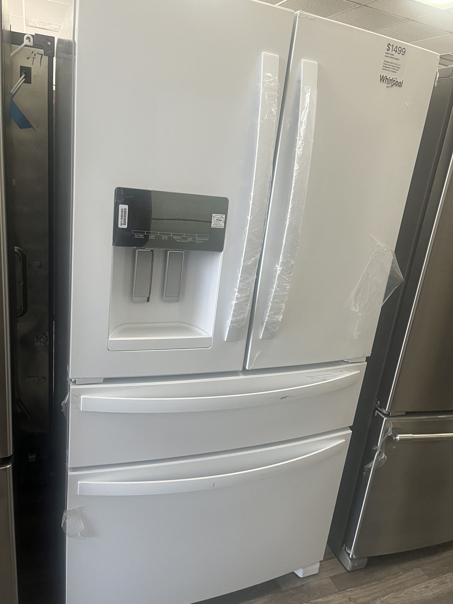 French Door Refrigerator w/ Water Dispenser & Maximum Ice Capacity By Whirlpool At $1500 Less Than MSRP!