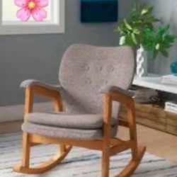 Rocking Chair - Wooden with Mid Century Fabric