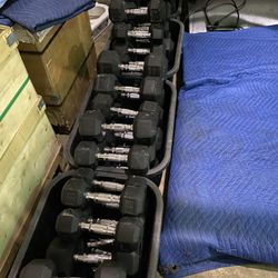 Rubber Hex Dumbells Set From 10-50