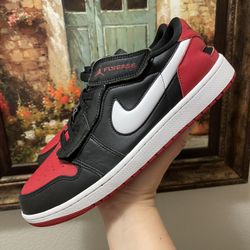 Jordan 1 Low FlyEase Black White Gym Red sneakers 
