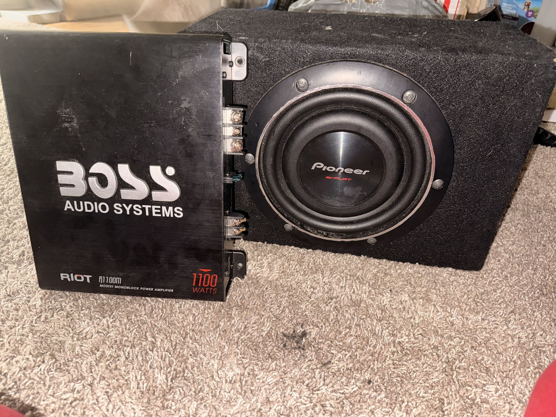 Boss Amp & Pioneer Subwoofer Combo 