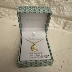 STERLING SILVER CUBIC ZIRCONIA 16+2" NECKLACE WITH CHAIN BRAND NEW WITH BOX