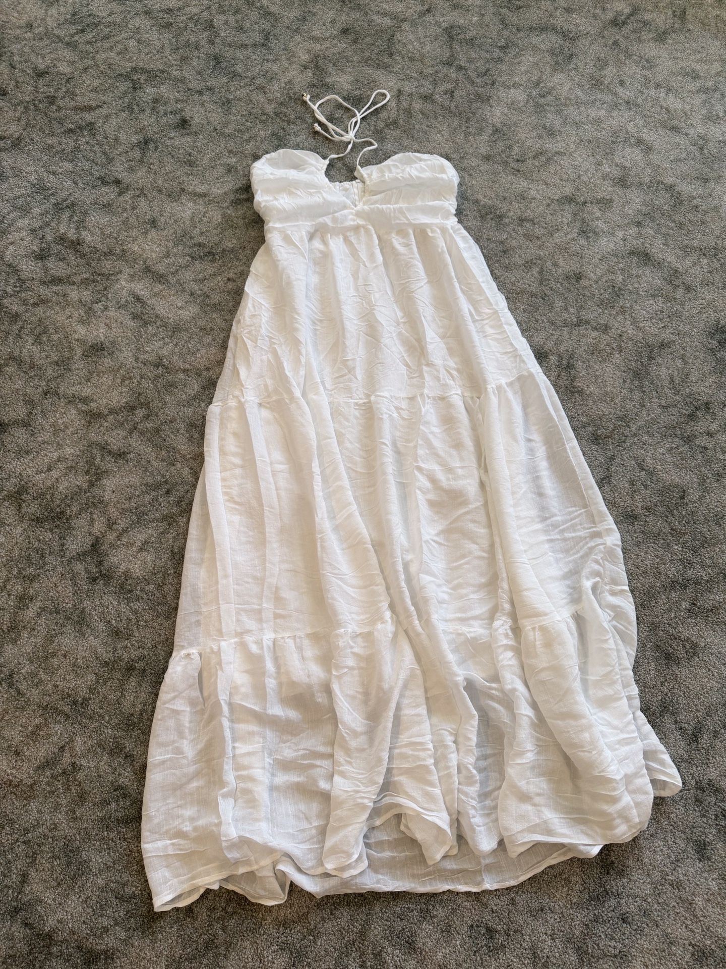 New Large Long White Boho Dress 