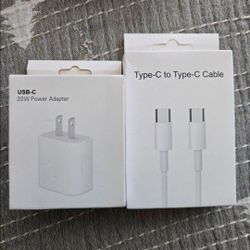 USB C Fast Charger Wall Adapter with Type C to Type C Cable for iPhone 15 16 Series Samsung New Condition