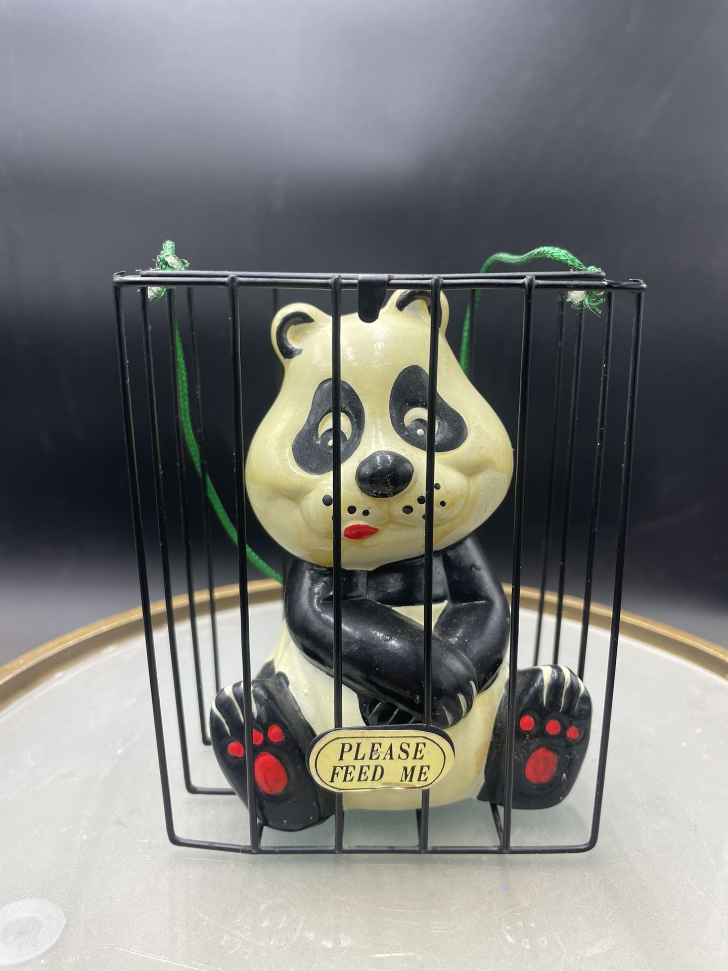 Vintage JSNY Caged Panda Bear “Please Feed Me” 5”Piggy Bank
