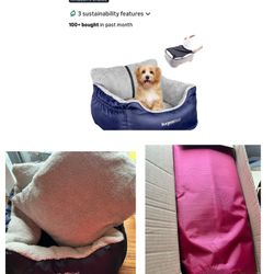 2 of Dog Car Seat for Small Dogs, Fully Detachable and Washable Cat Carseats Under 25 lbs
