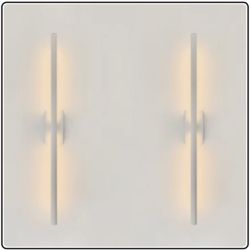 Set of 2 Hardwired Slim Long White Wall 24 Inch 2X Hardwired White Sconce - New In Box