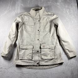 Carhartt Smithville Jacket Women Size Medium (8/10) Beige Utility Pockets #3683
