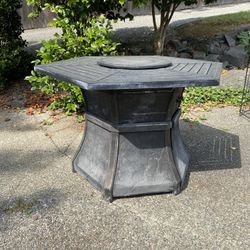 Bar Height, Fire Table With Four Chairs