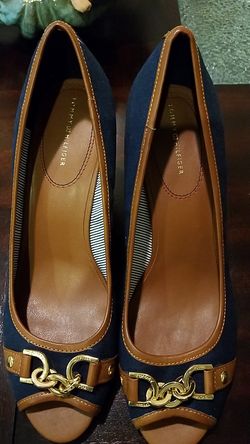 Tommy Hilfiger Wedge Navy & Brown 10M