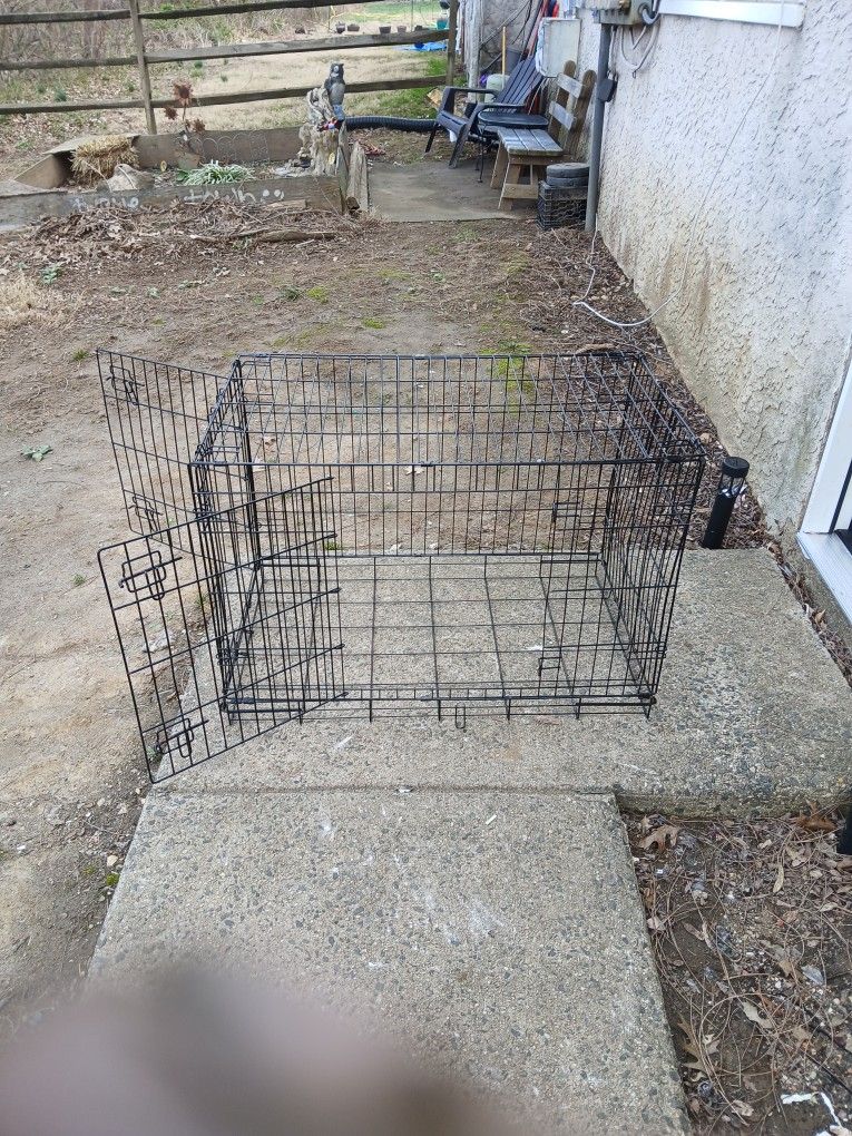 Full Size Double Door Dog Kennel w/ Cover., , s