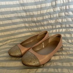 The Children’s Place Girls Glitter Toe Ballet Flats - Pink - Size 13