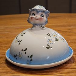 Lefton Miss Priss Butter Dish & Lid
