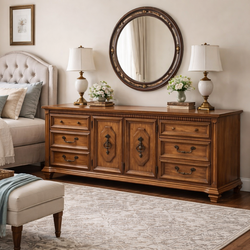 Beautiful Vintage Wood Dresser — Large & Heavy