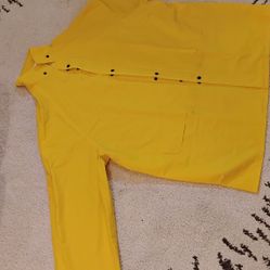 Boss brand, Heavy-duty, Yellow, PVC-Coated Polyester Rain Jacket, 3PR0300YG

