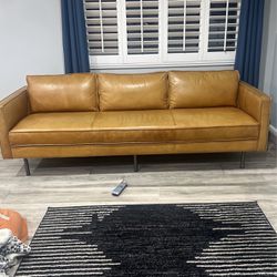 West Elm Axel Leather Couch 