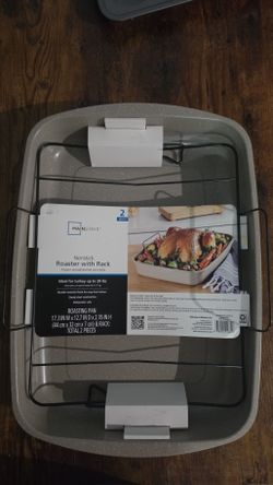 nonstick roasting pan with rack
