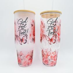 32oz Or 40oz Glass Tumbler Stanley Style With Handle