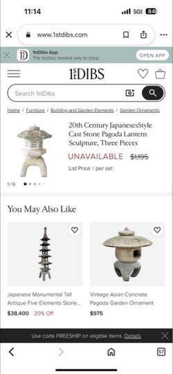 Vintage Japanese Stone Pagoda Garden Lantern