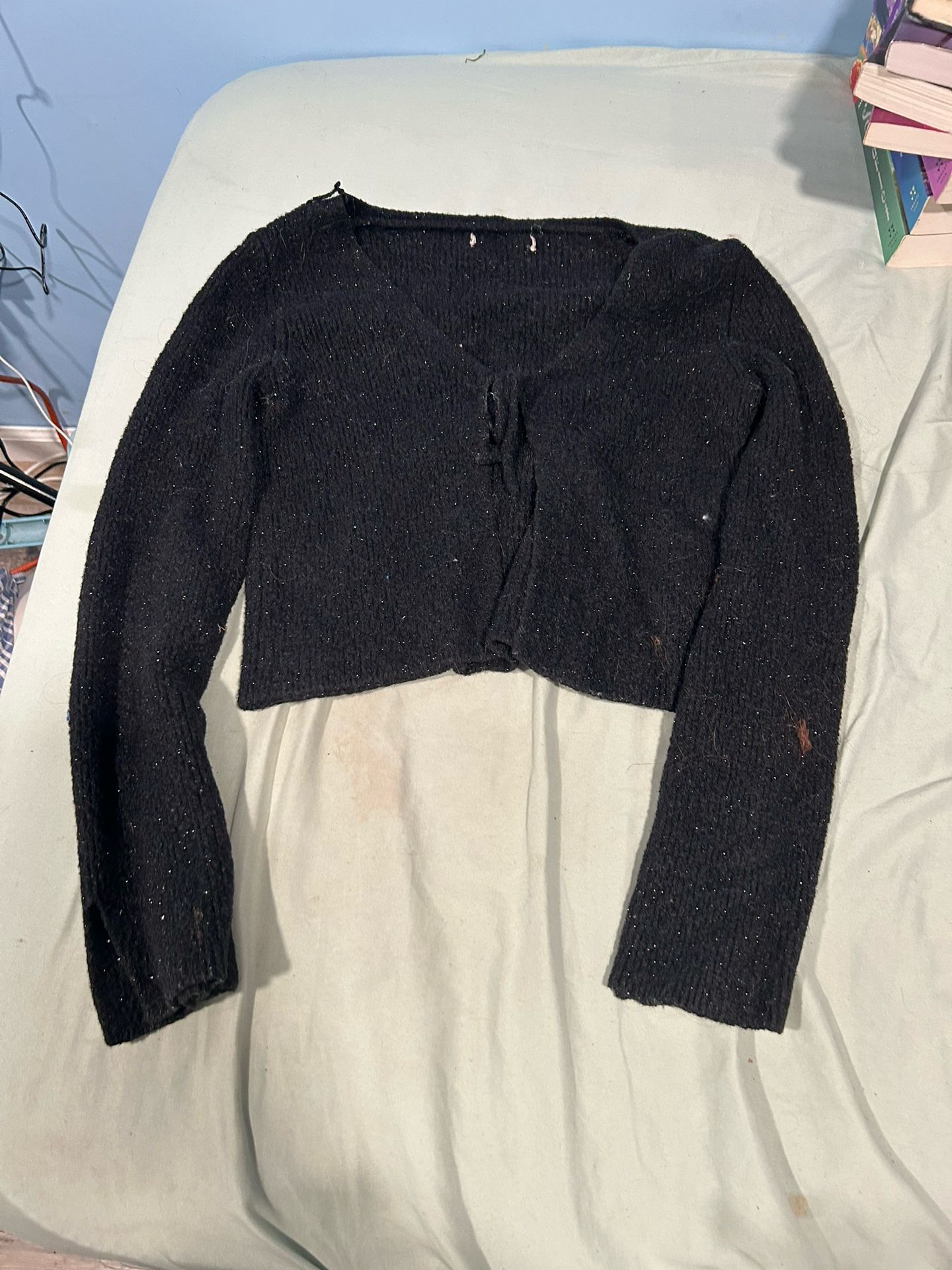 Black Sparkly Cropped Fancy cardigan