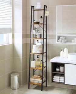 Bookshelf Bookcase, 6 tier  Freestanding Corner Storage Shelve with 2 Hooks
