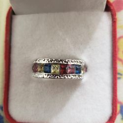 Splendid Sterling  Steel Ring Size 8