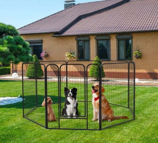 New 40" Tall Heavy Duty 8 Panel Dog Playpen With Door. Shapable Indoor Outdoor Dog Play Yard Portable Dog Cage Pet Fence