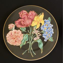 Set of 2 MINT Fitz & Floyd Salad Plates Bariolage Des Fleurs Porcelain Flowers