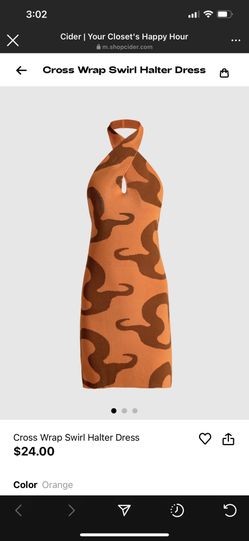 Cross Wrap Swirl Halter Dress