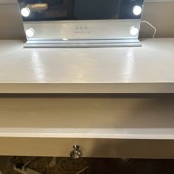 White Vanity With Huge Middle Drawer  40.00