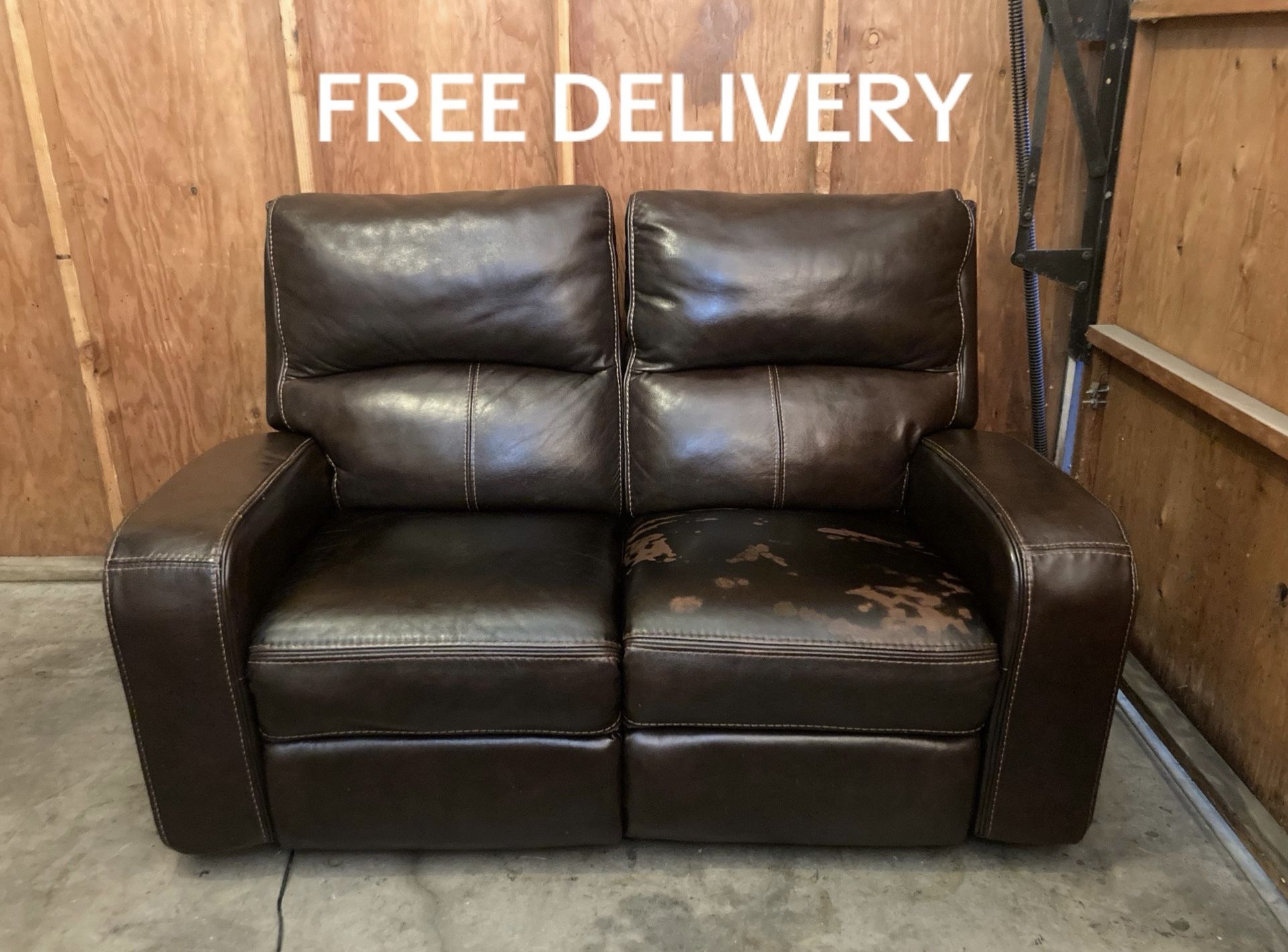 Electric Leather Recliner Loveseat - Free Delivery