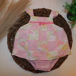 Janie & Jack Baby Girl 3-6M LOVELY PETALS Floral Patchwork Romper Dress 