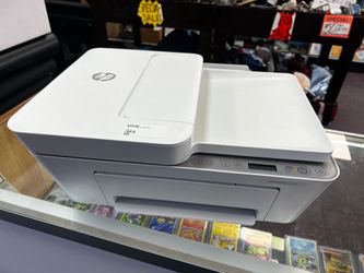HP DeskJet 4255e Wireless All-in-One Printer in white.